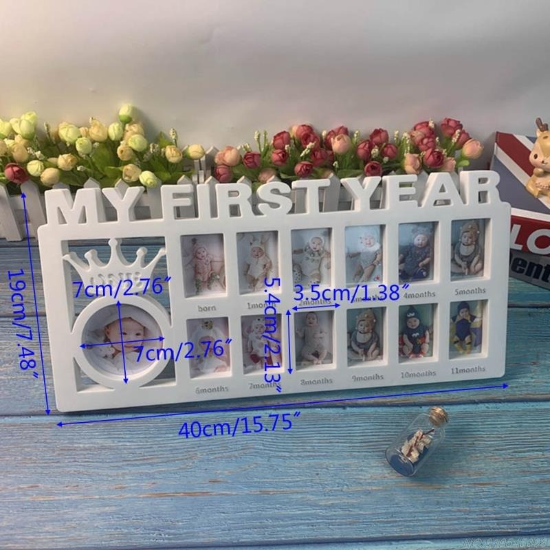 My First Year" Baby Photo Frame 12 Monthly Milestone Pictures