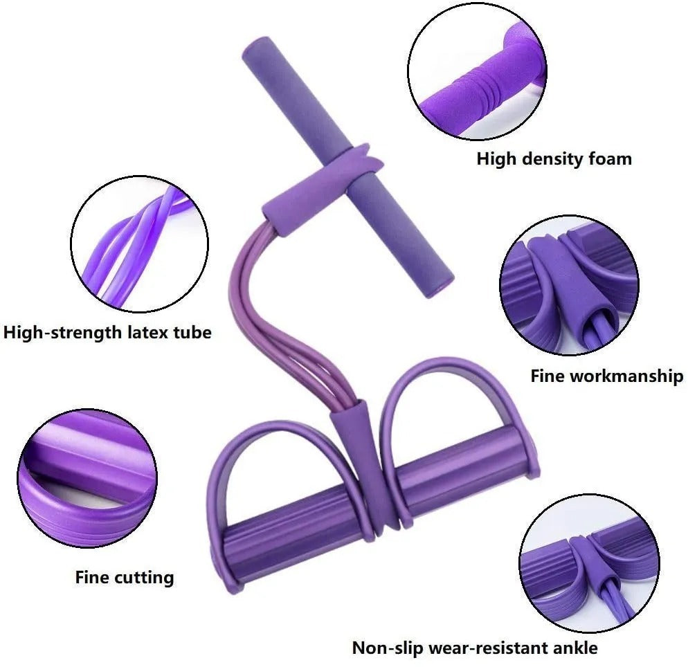 Tummy Trimmer - Foot Pedal Elastic Resistance Band (Random Color)
