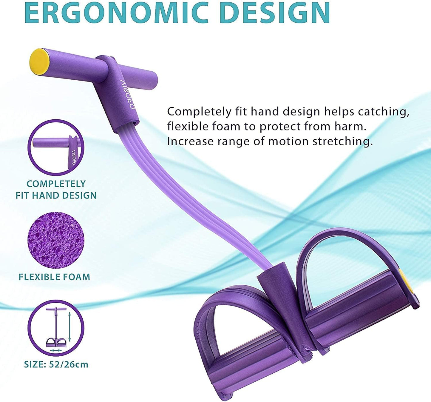 Tummy Trimmer - Foot Pedal Elastic Resistance Band (Random Color)