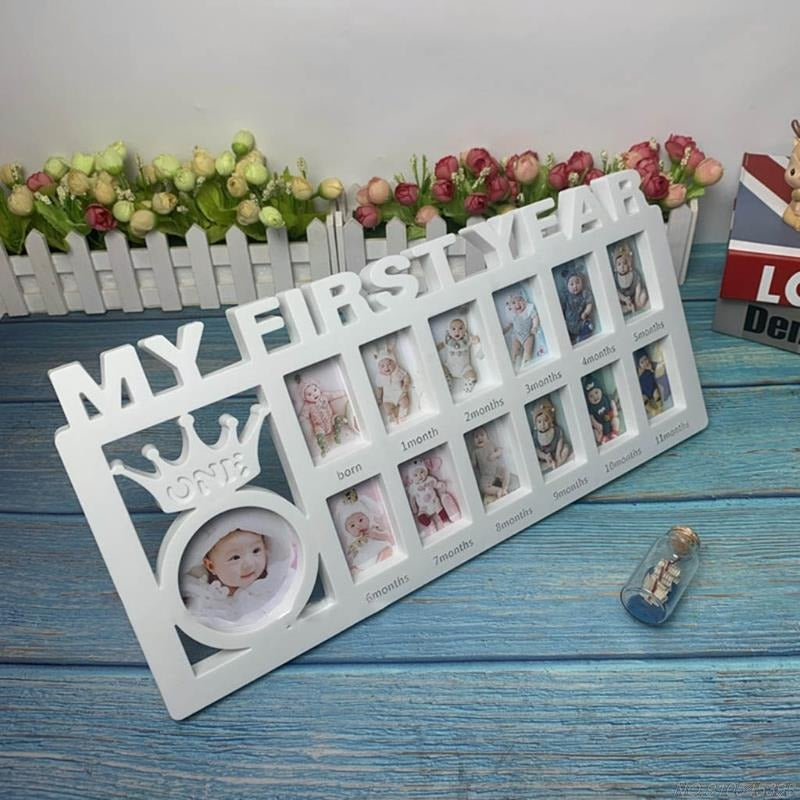 My First Year" Baby Photo Frame 12 Monthly Milestone Pictures