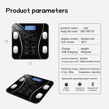 Smart Digital Body Fat Scale | Bluetooth BMI & Body Composition Analyzer for Accurate Health Tracking