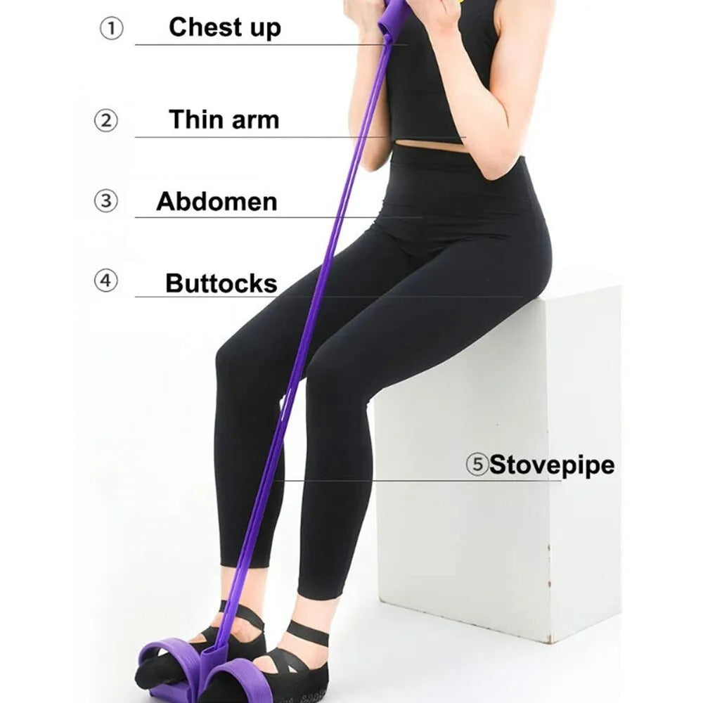 Tummy Trimmer - Foot Pedal Elastic Resistance Band (Random Color)
