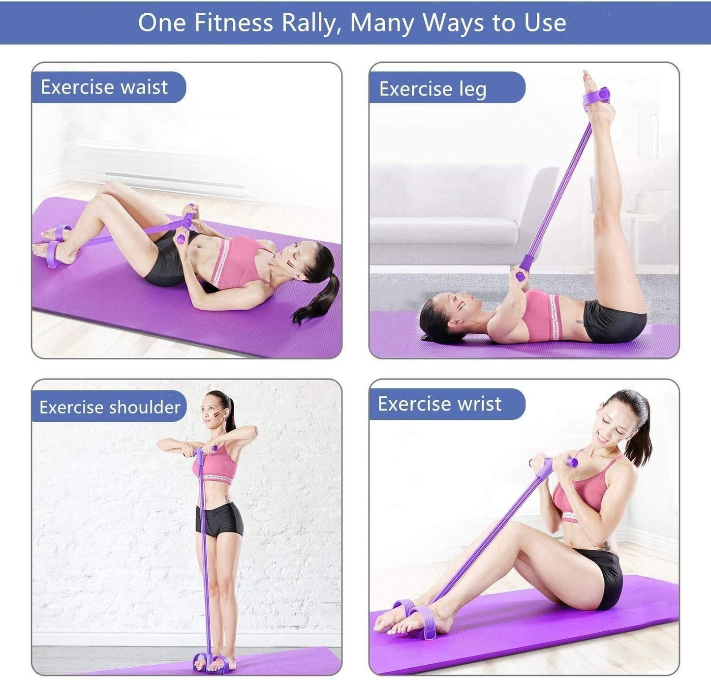 Tummy Trimmer - Foot Pedal Elastic Resistance Band (Random Color)