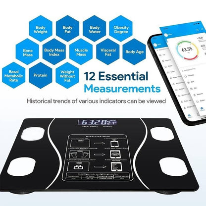 Smart Digital Body Fat Scale | Bluetooth BMI & Body Composition Analyzer for Accurate Health Tracking